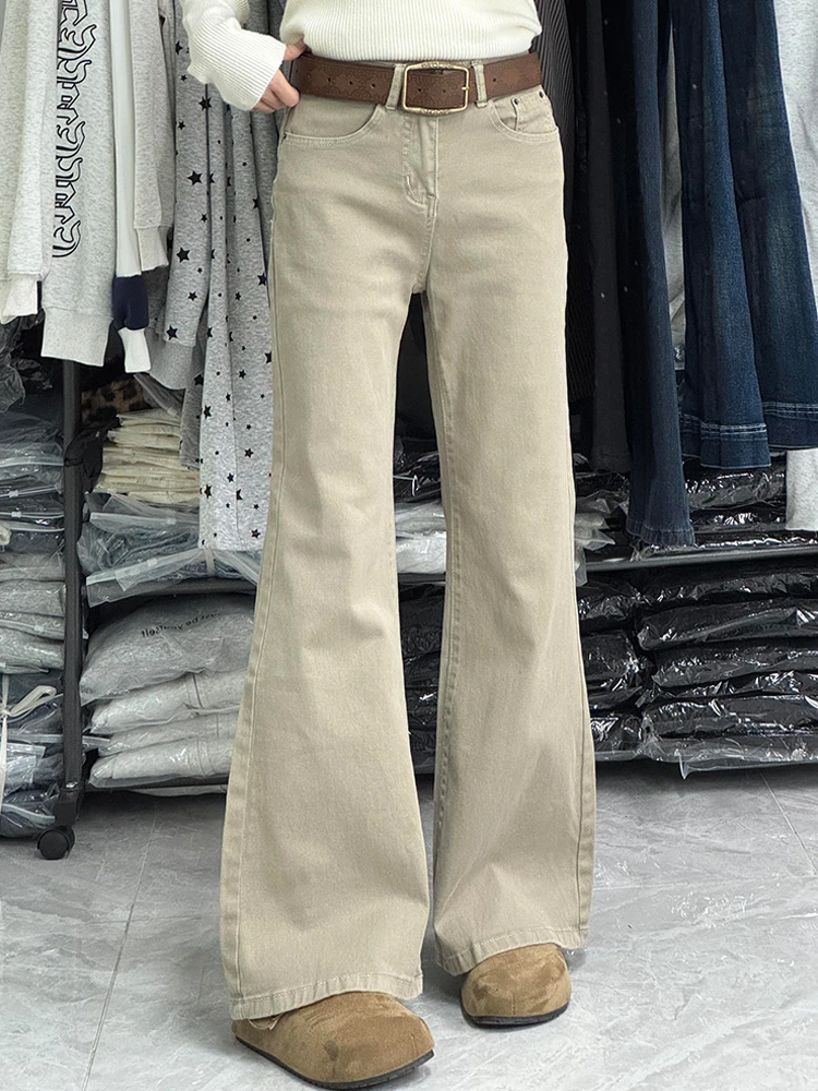 

Y2K Millennium Sle High Street American Denim Jeans Women's Vintage Faion Slimming Micro Flared Floor-Length Pants