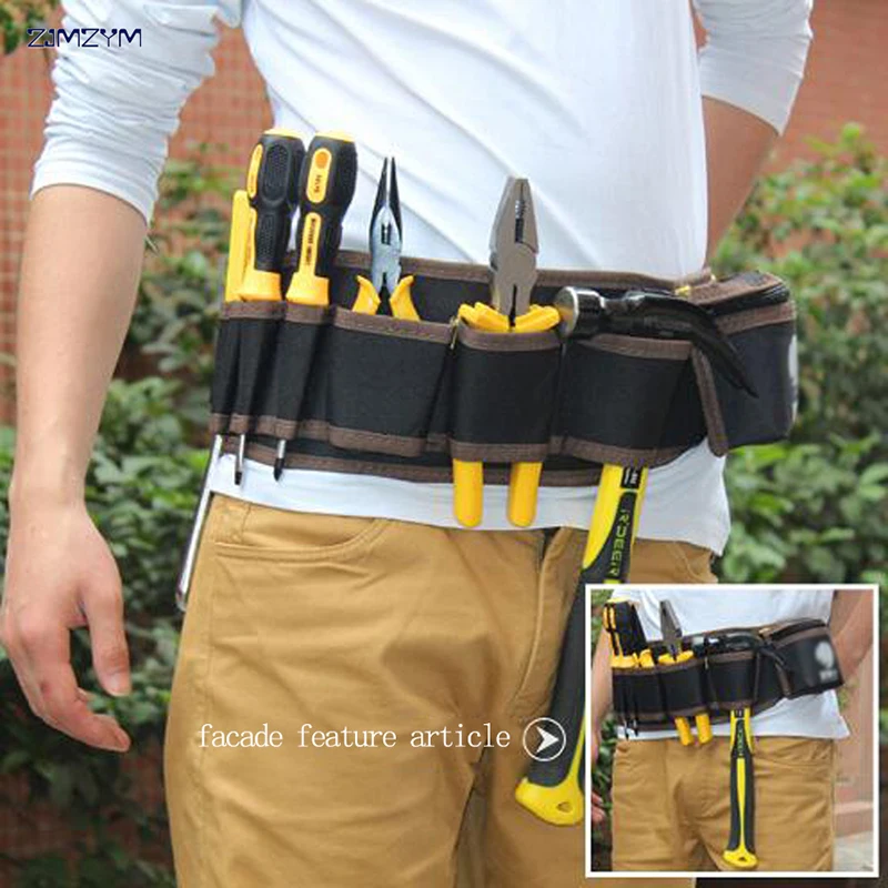 Multi-pockets Tool Bag Waist Pockets Electrician Tool Bag Organizer Carrying Pouch Repair Tools Bag Belt Waist Pocket Case