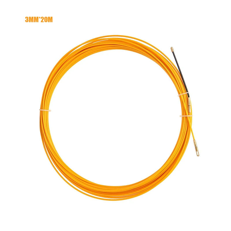 5/10/15 // 20/25/30M 3 มม.ดึงสายปลาเทปสีเหลืองสายไฟเบอร์กลาสปลาเทป Reel PULLER ไฟเบอร์กลาสโลหะลวดท่อ
