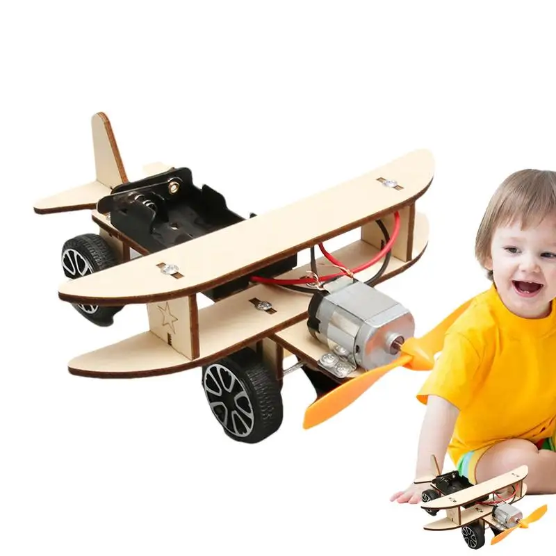 Doppeldecker Modell Kit Balsaholz Holz Flugzeug Modell Puzzle elektrische Fahrt auf Spielzeug Handwerk Hobby Spaß & pädagogische Montage Spielzeug für