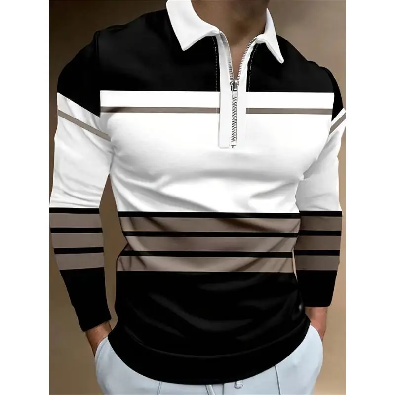 

Men's Casual irt T20 Ain Brand Ciwalk Cool Feeling Thin Model Stripe Pattern Cleanfit Sle Polyester Fabric