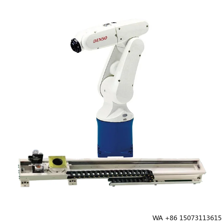 5-Axis Industrial Robotic Arm with Linear Guide Rail for Precision Material Handling and Positioning