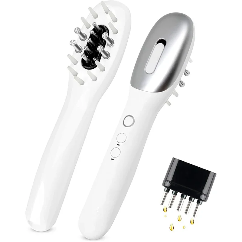 Electric Hair Oil Applicator Scalp Massage Comb Blue Red Light Therapy Hair Growth Vibration Head Massager Nourish Nano Sprayer