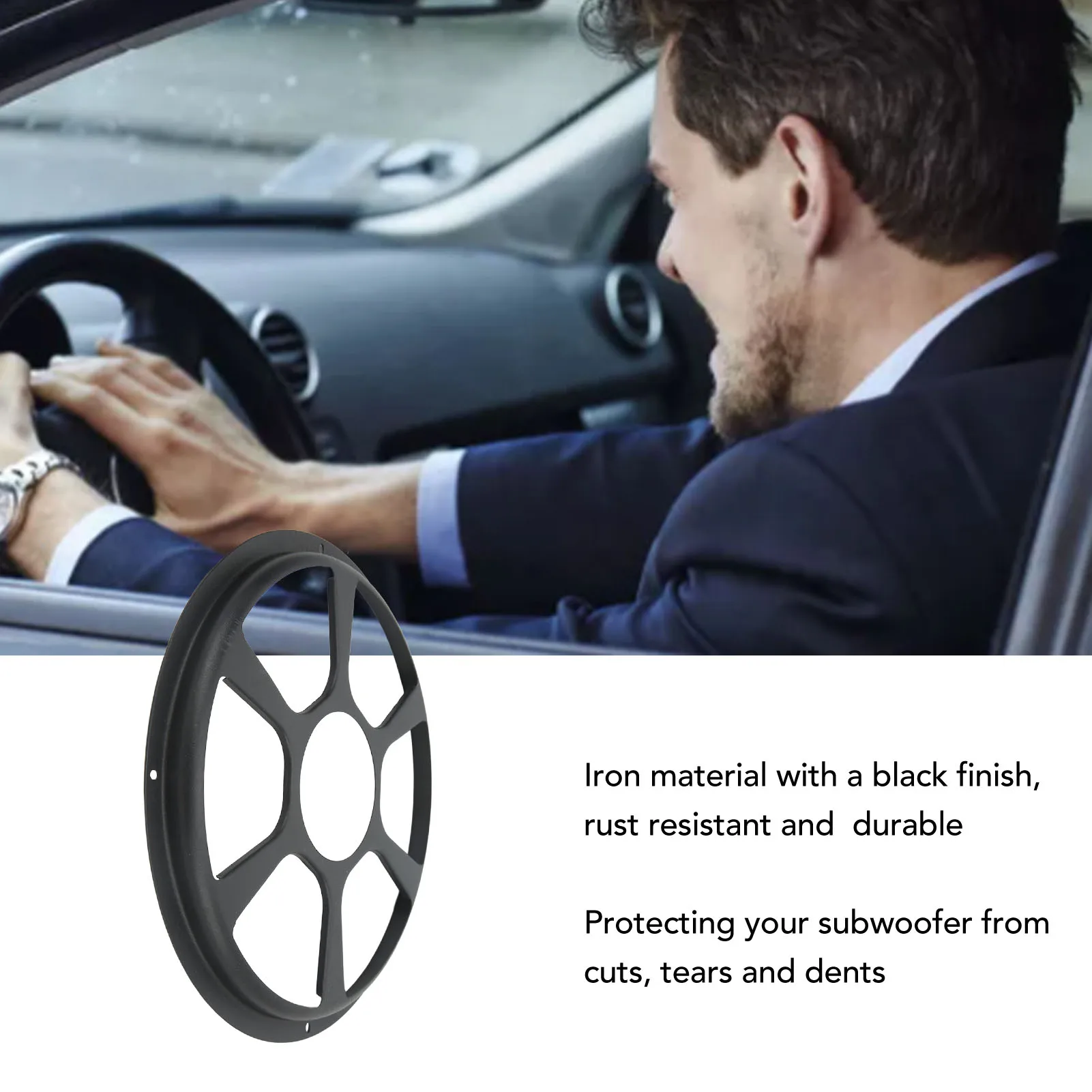 Audio Speaker Decorative Cover Car Audio Speaker Cover Protector Door Loudspeaker Trim Sub Woofer Decorative Grill Black
