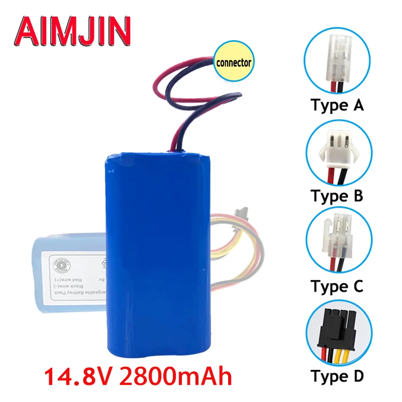 

14.8V 2600mAh Li-Ion Cylindrical Rechargeable Battery Pack 4S1P for Deebot N79S DN622 Robovac 11S Max Conga