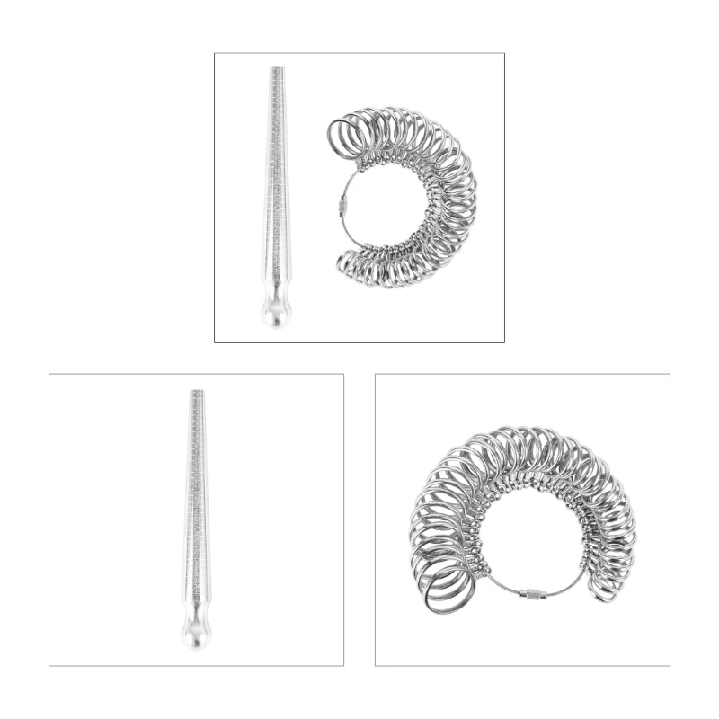 Ring Measuring Gauge Finger Ring Sizer Mandrel Finger Gauge Ring For DIY Fashion Jewelry Measuring Tools Set