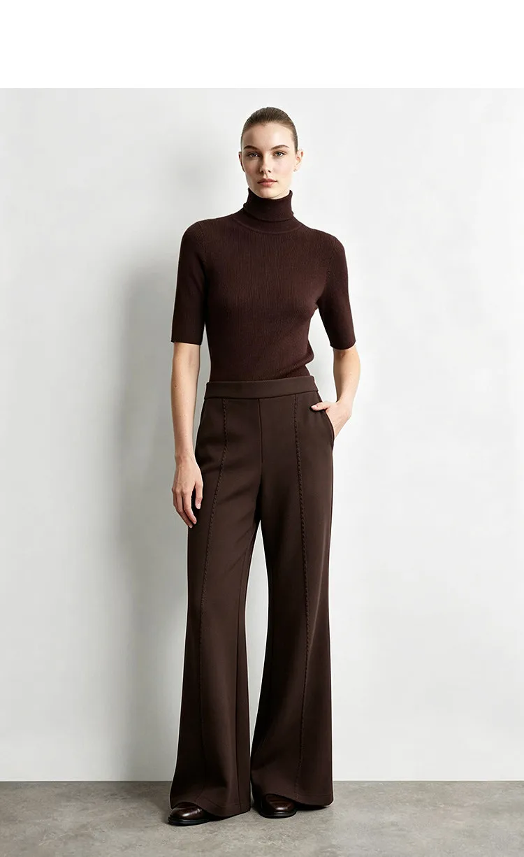 Amii Bootcut Pants Women Slimming Casual Minimalist Stretch Fit Long Trousers 2026 Autumn Embroidered Female Clothing 12613030