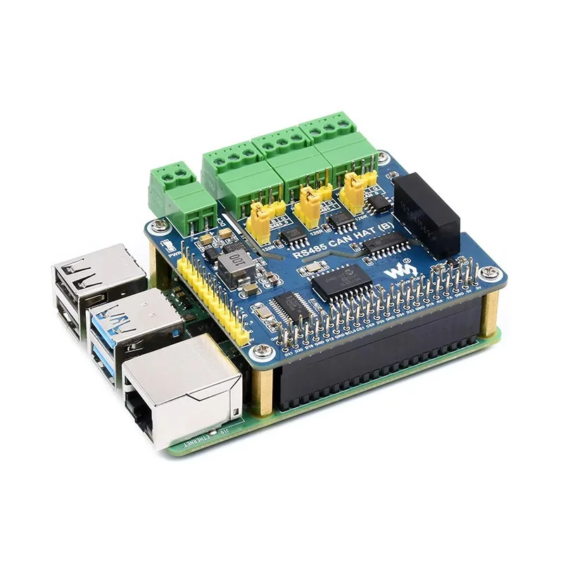 Isolated RS485 CAN Expansion Board for Raspberry Pi 4B, SPI, Galvanic Isolation with Multiple Protections