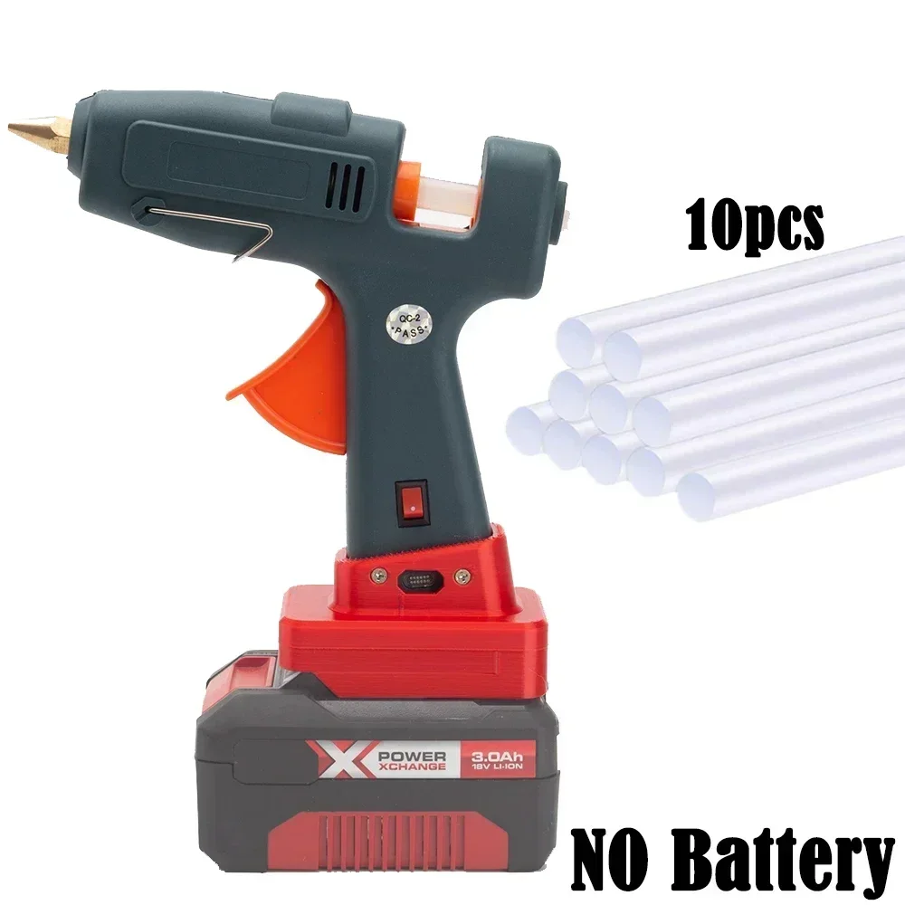 Cordless Hot Melt Glue Gun For Ozito 18V PXC for Einhell Lithium Battery w/10Pcs Glue Sticks Arts&DIY Christmas（NO Battery )