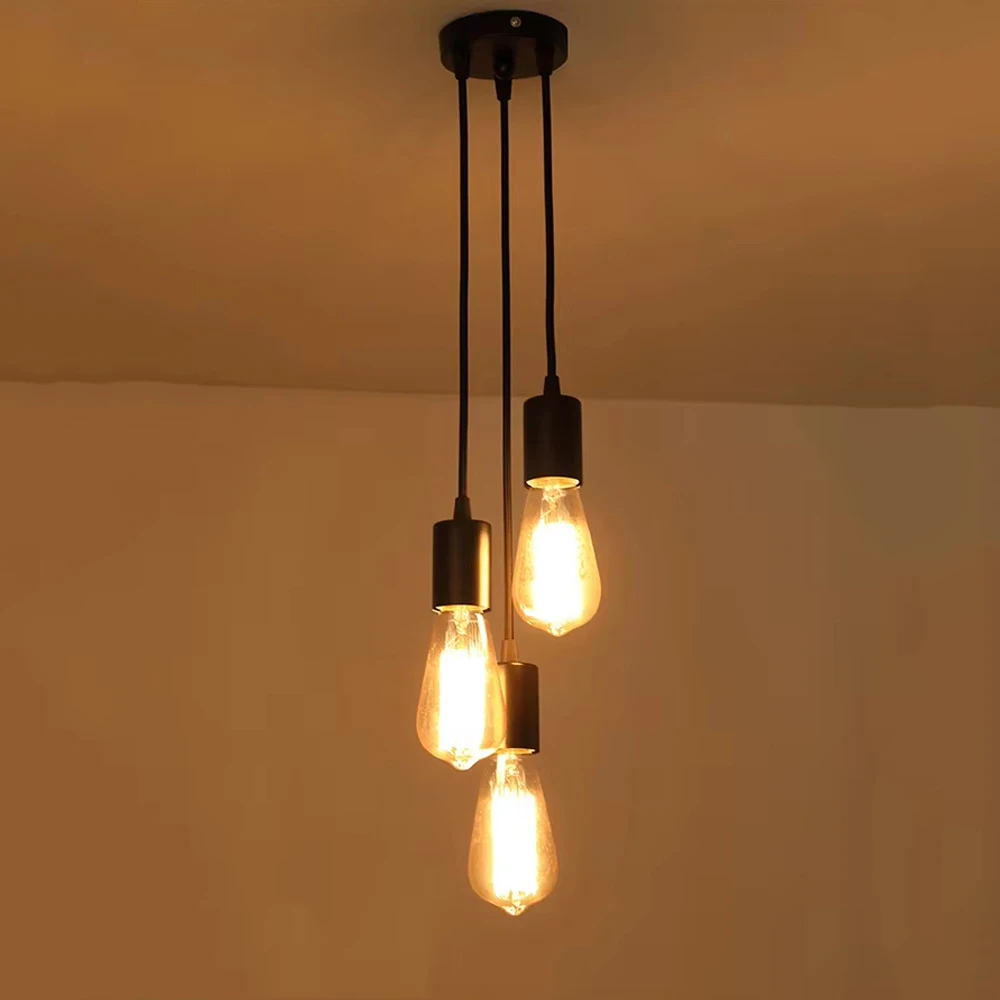 Lamp Holder E27 Screw-type Lighting Kit Hanging Light Socket with Line Chandelier Line Set DIY Retro Hanging Lamp Accessories