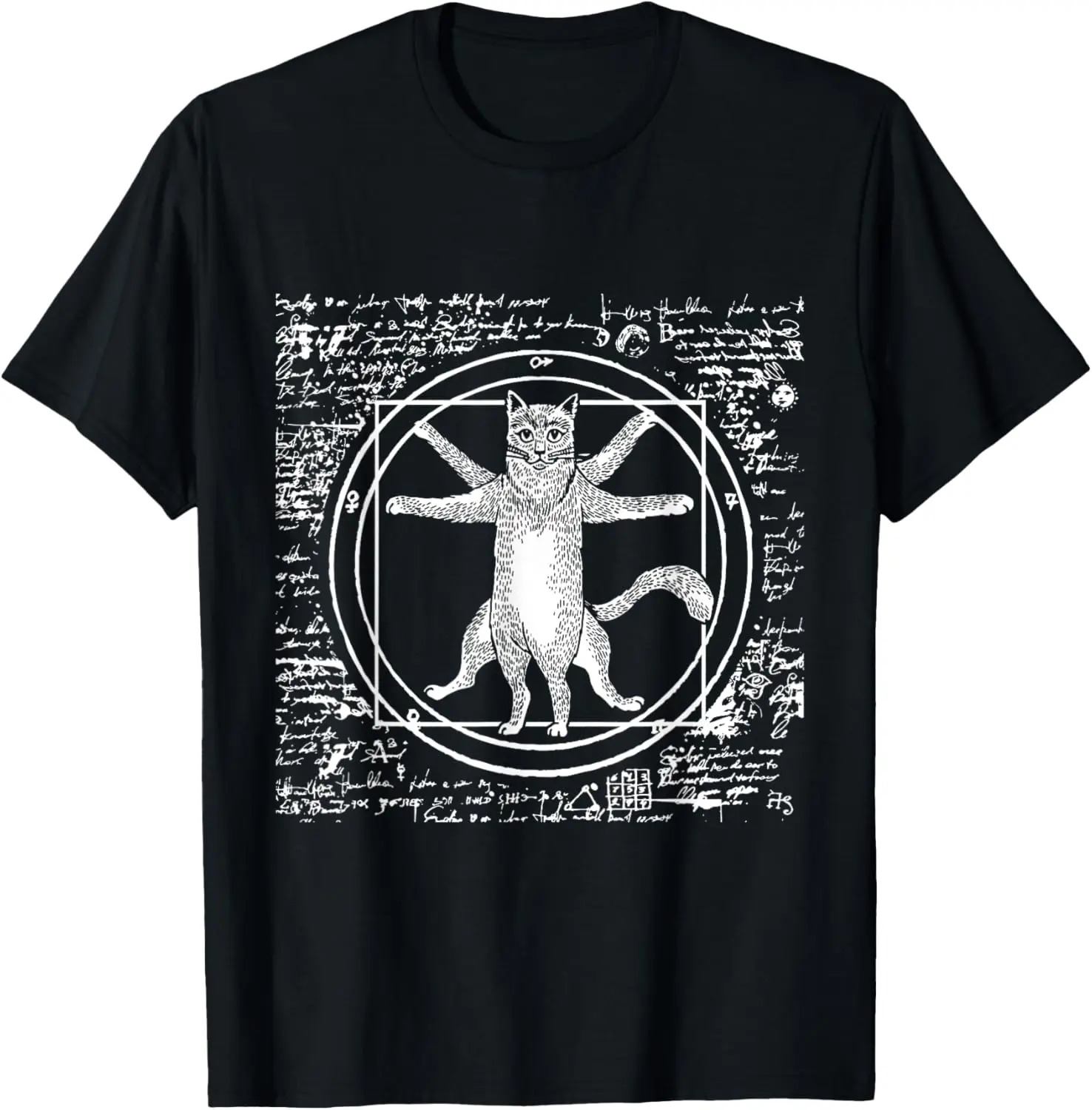 Camiseta amante del gato de la Vitruvio Leonardo Da Vinci