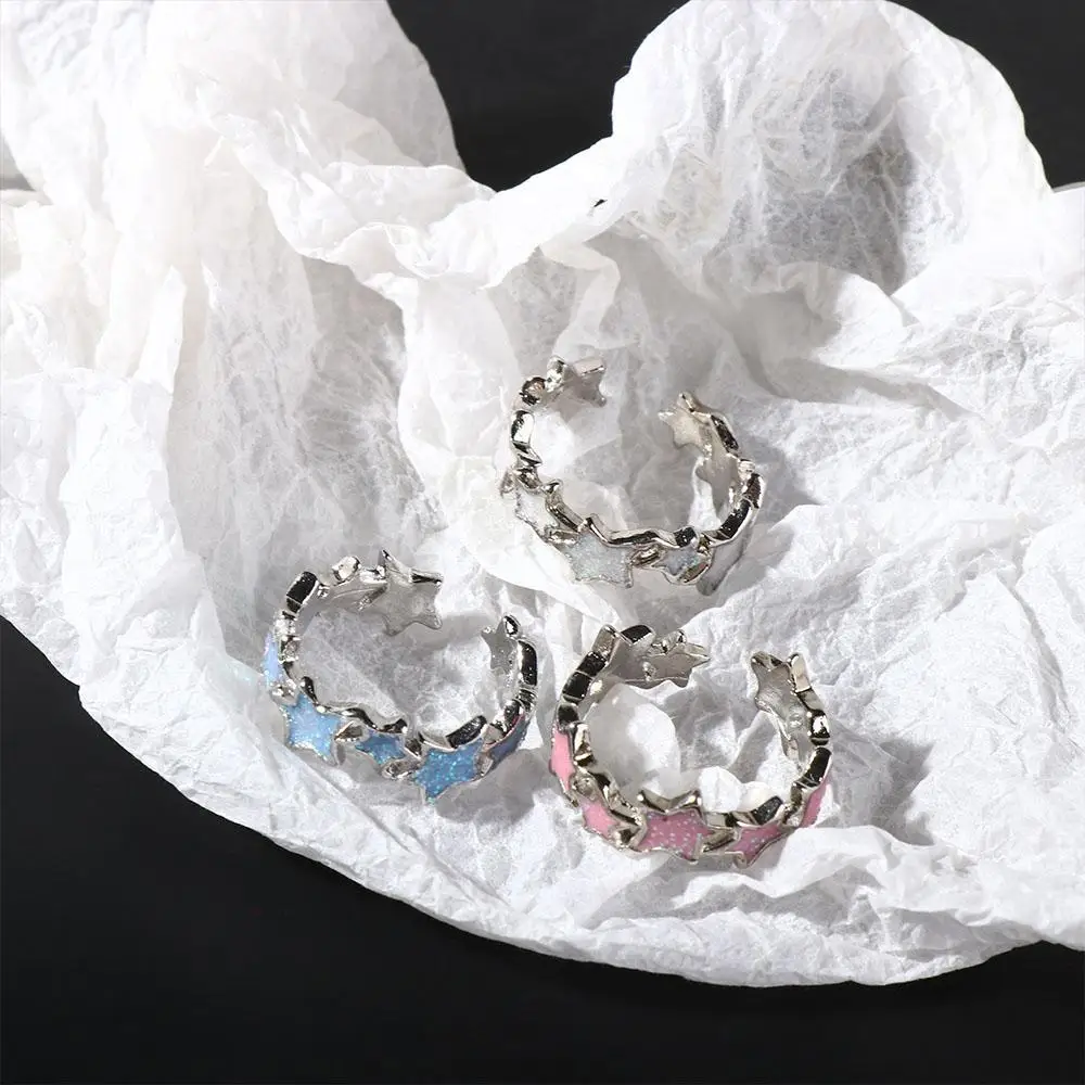 Geometric Irregular Star Ring Korean Style Alloy Y2K Open Ring Minority Design Jewelry Accessories Finger Buckle Couple