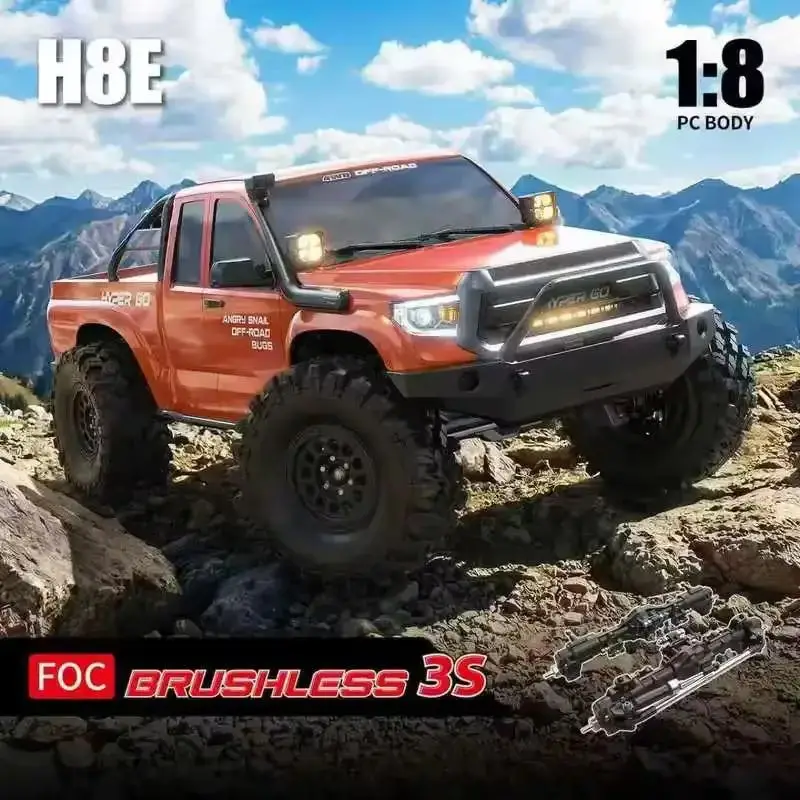 MJX New 1/8 H8E Brushless Electric 4WD RC Car Climbing Off-Road Remote Control Differential Lock Foc Simulation Car Model Toy