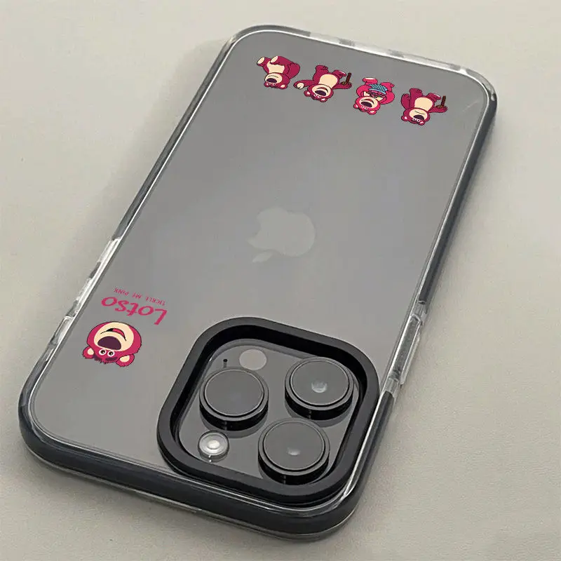 Disney Lotso Happy Phone Case For iPhone 15 14 Pro Max 13 12 11 Pro XS Max XR 7 8 15 Plus MINI Y2K Soft Cute Back Cover