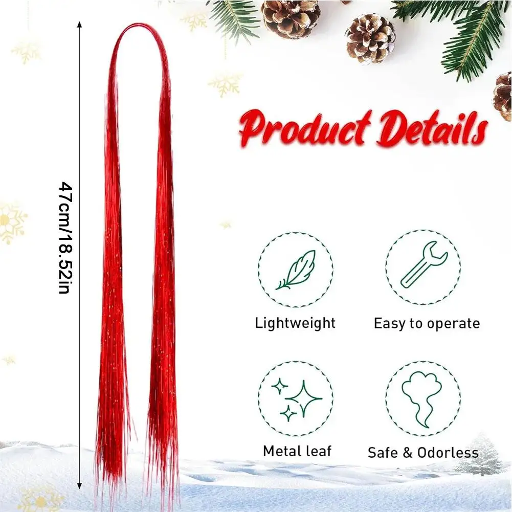 5000 Stränge Eiszapfen Schillerndes Lametta Folie Fransengirlande für Weihnachten Weihnachtsbaum Abschlussfeier Zubehör Urlaubsdekoration – Detail 21