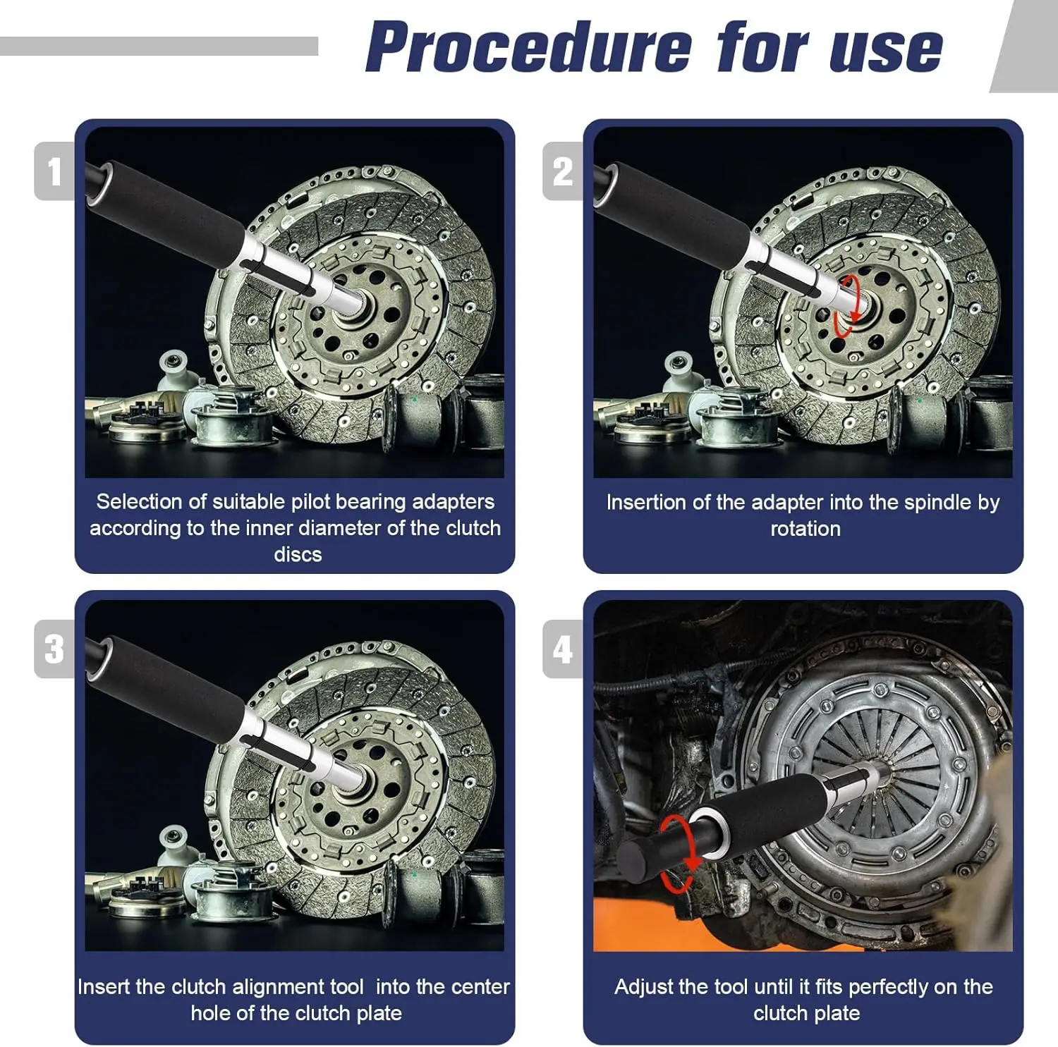 Juego de herramientas de alineación de embrague universal de 11 piezas
