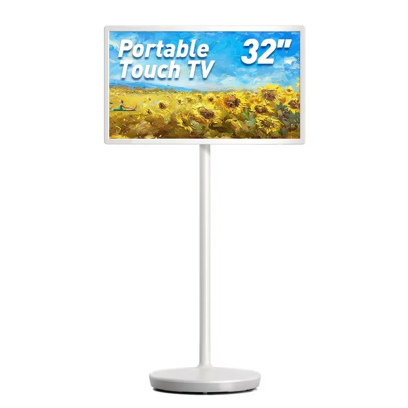Smart Android TV Portable Touch  32 Inch HD Wireless Lcd Rotating With Battery Touch Screen Indoor Portable Digital TV