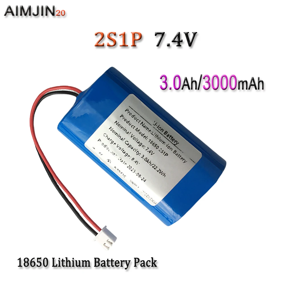 

2S1P 7.4V 3000mAh/3.0Ah Lithium Battery Pack, Suitable For Projector, Speaker, And Wireless Monitoring Battery Replacement