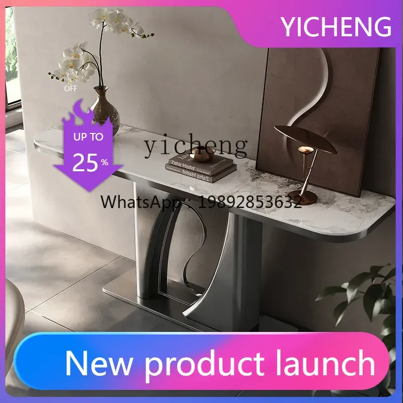 

LYY Modern Light Luxury Entrance Table Natural Luxury Stone Microcrystalline Stone Entrance Platform Italian Minimalist