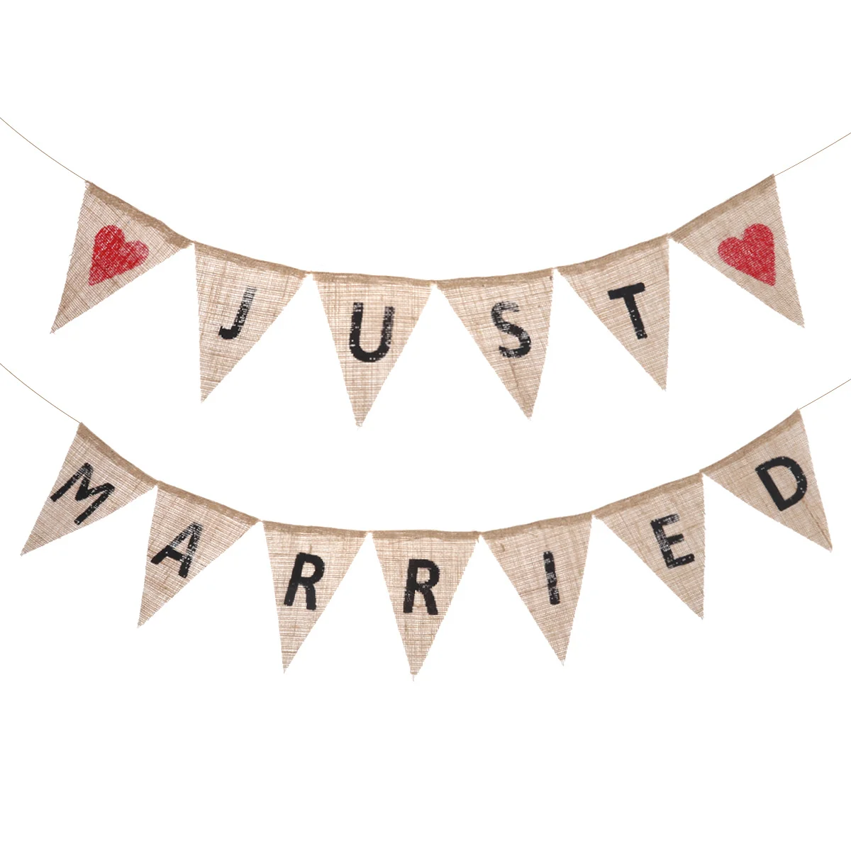 

Wedding Bunting Party Triangle Flag Photo Prop Linen Banner Birthday Swallowtail