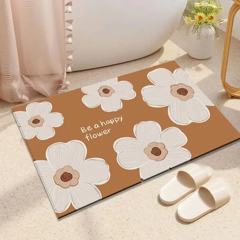 Tappetino assorbente per WC, cuscinetto in silicone antiscivolo per porta WC del bagno, poggiapiedi in fango diatomea ad asciugatura rapida resistente all'usura ispessito