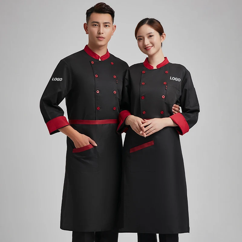 

Chef Uniform Men Cook Clothes Unisex Restaurant Kitchen Shirt Short/Long Sleeves Pastry Jacket Works Top Print Logo Design