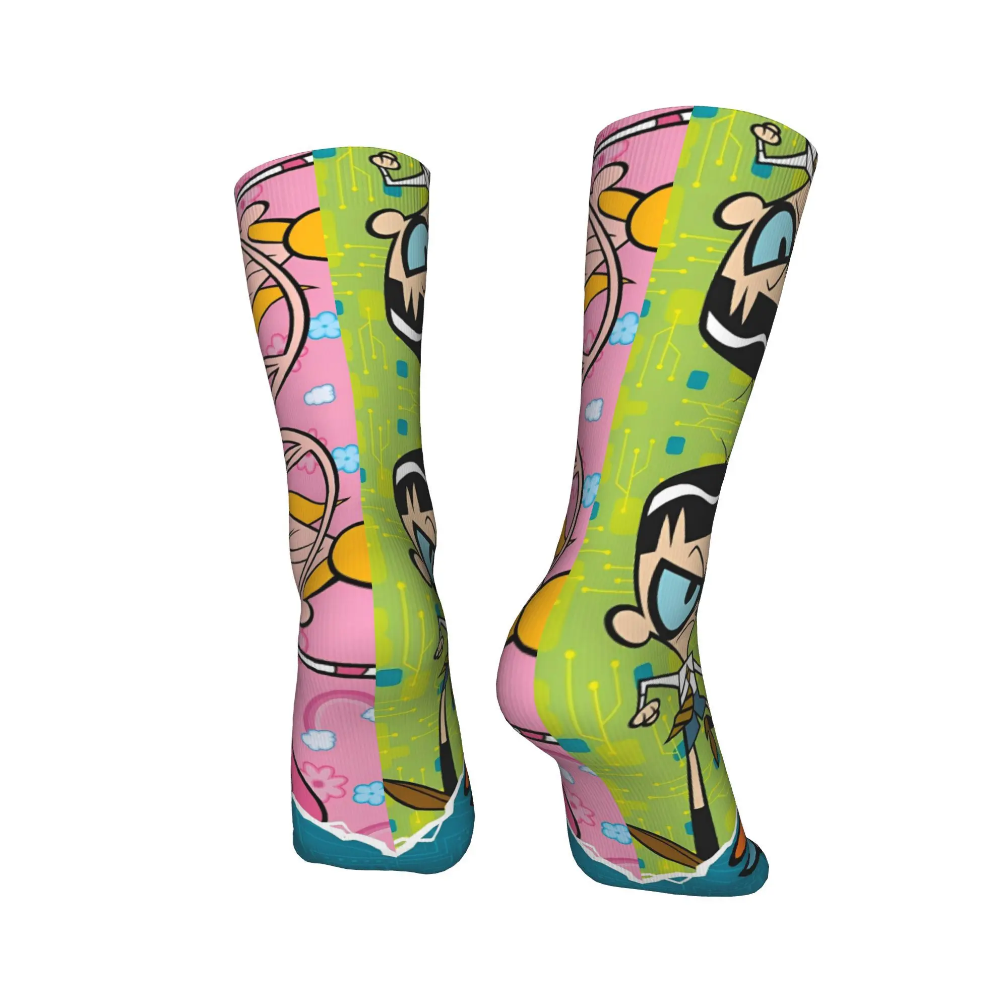 Dexter Cartoon Laboratory Socks Autumn  Stockings Leisure Unisex Men Breathable Socks Design Running Sports Anti Slip Socks
