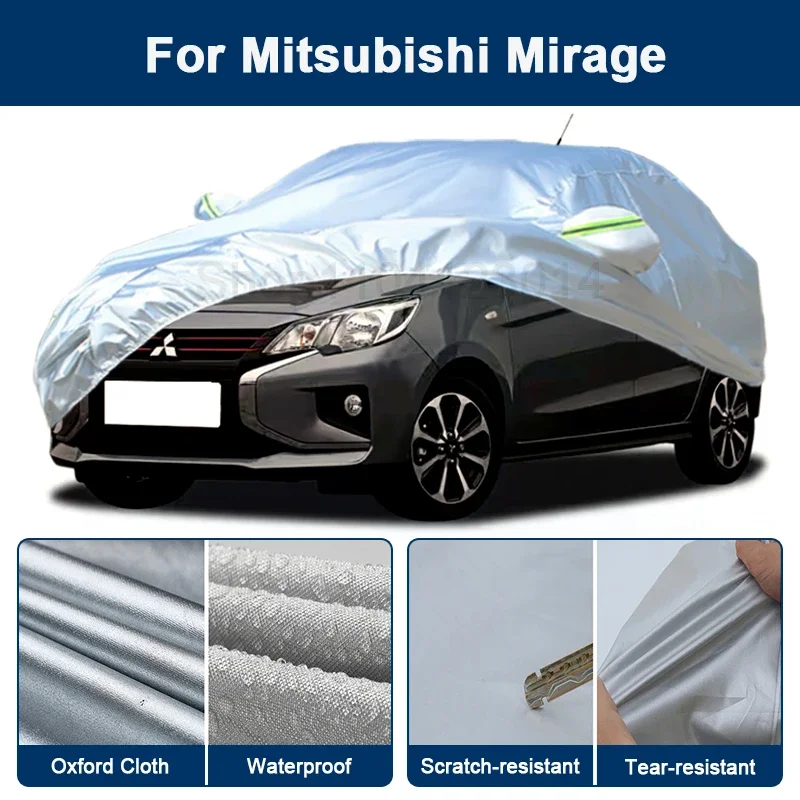 

Outdoor Full Car Cover For Mitsubishi Mirage with Reflective Strips Waterproof Snowproof Dustproof UV Protection