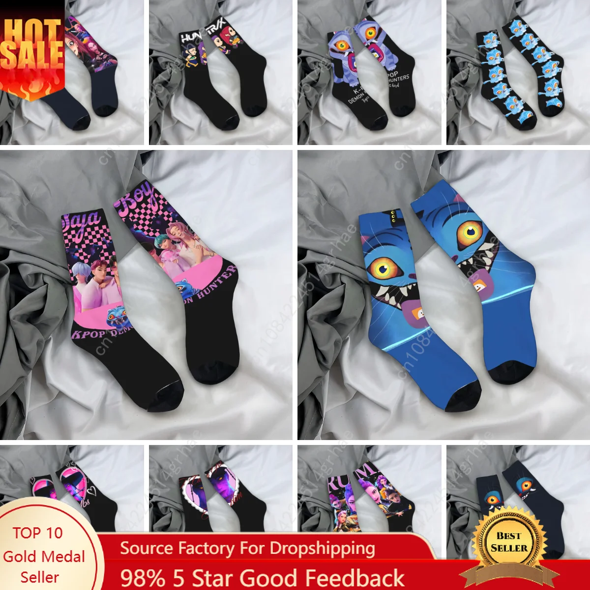 

Men Socks Kpop Demon Hunters Huntrix Chibi Stockings Anti Bacterial Breathable Socks Winter Funny Design Climbing Socks