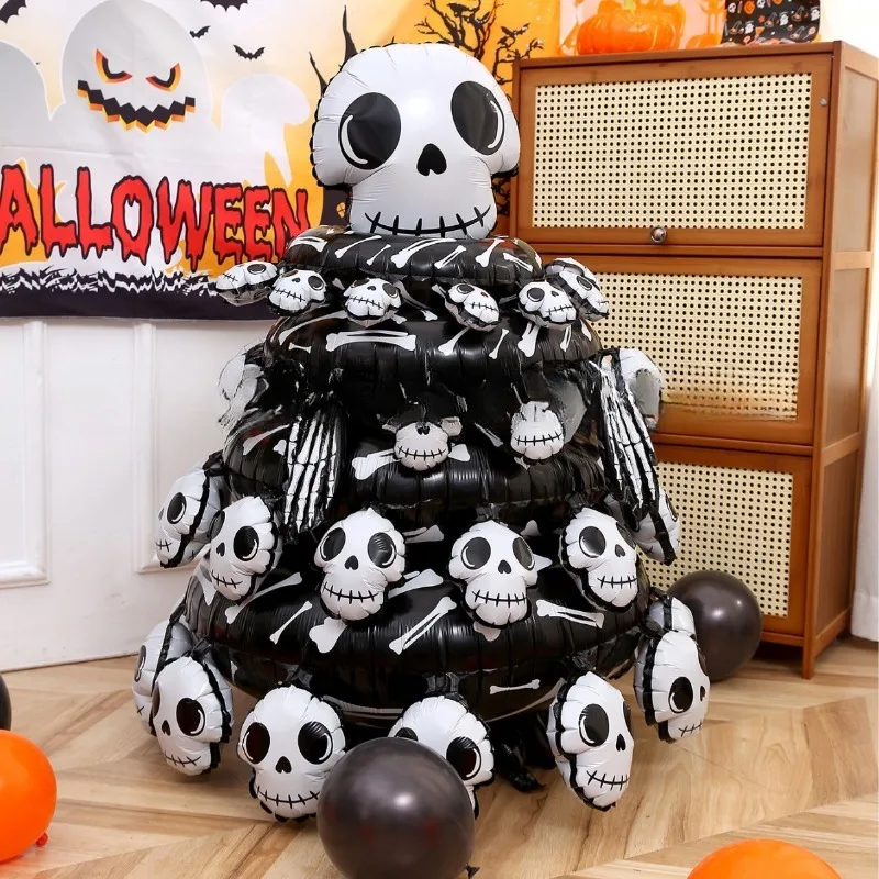Base De Balão Inflável, esqueleto Em Pé, filme De Alumínio De Pilha, cartão De Decoração De Festa, embalagem Boutique