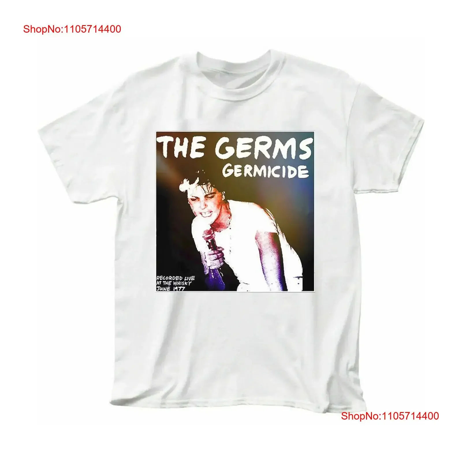 Germs at the Whiskey Crewneck T Shirt vintage Washed Slightly streetwear Breathable Unisex Versatile Casual