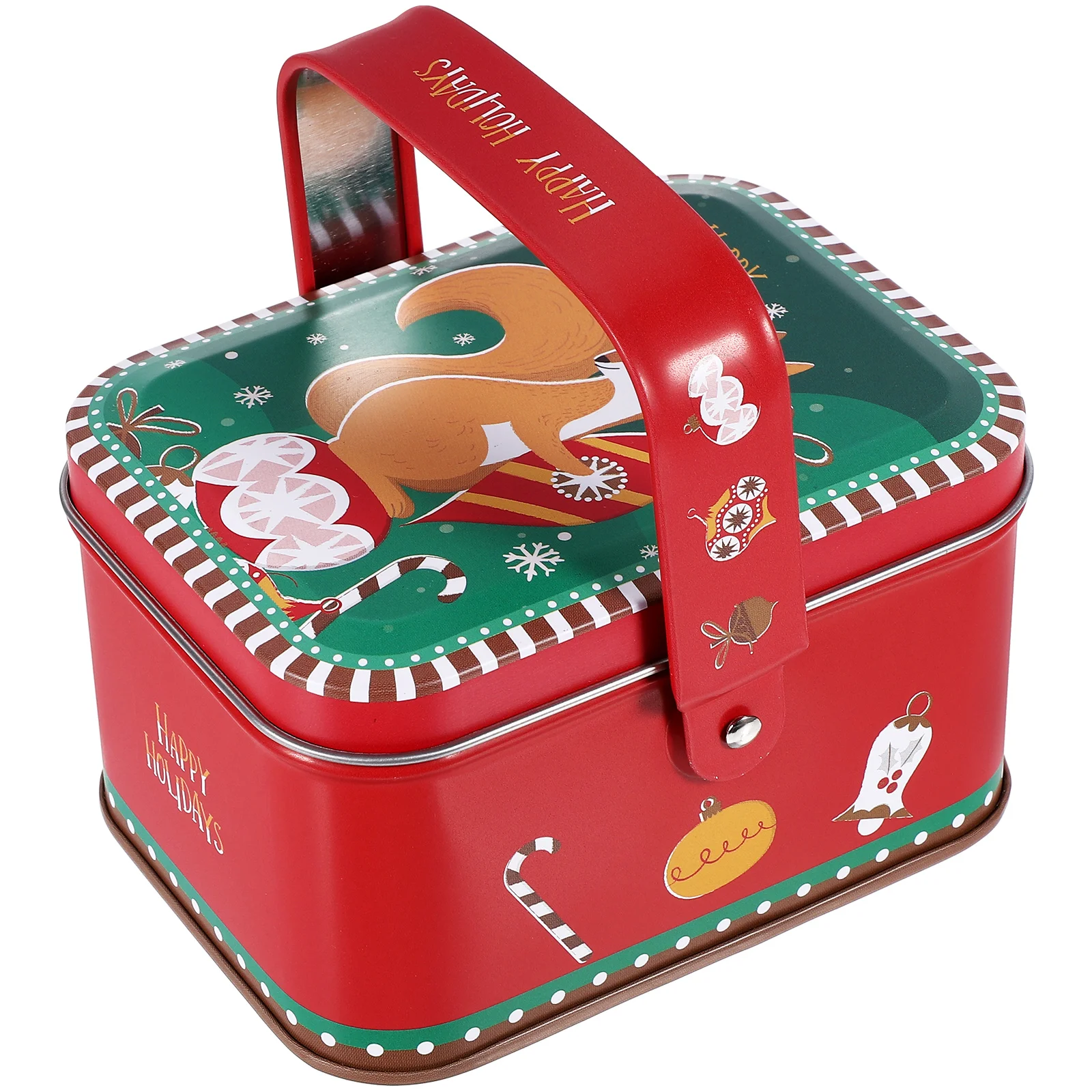 with Cover Christmas Gift Box Candies Candy Container Tinplate Cupcake Storage Holder