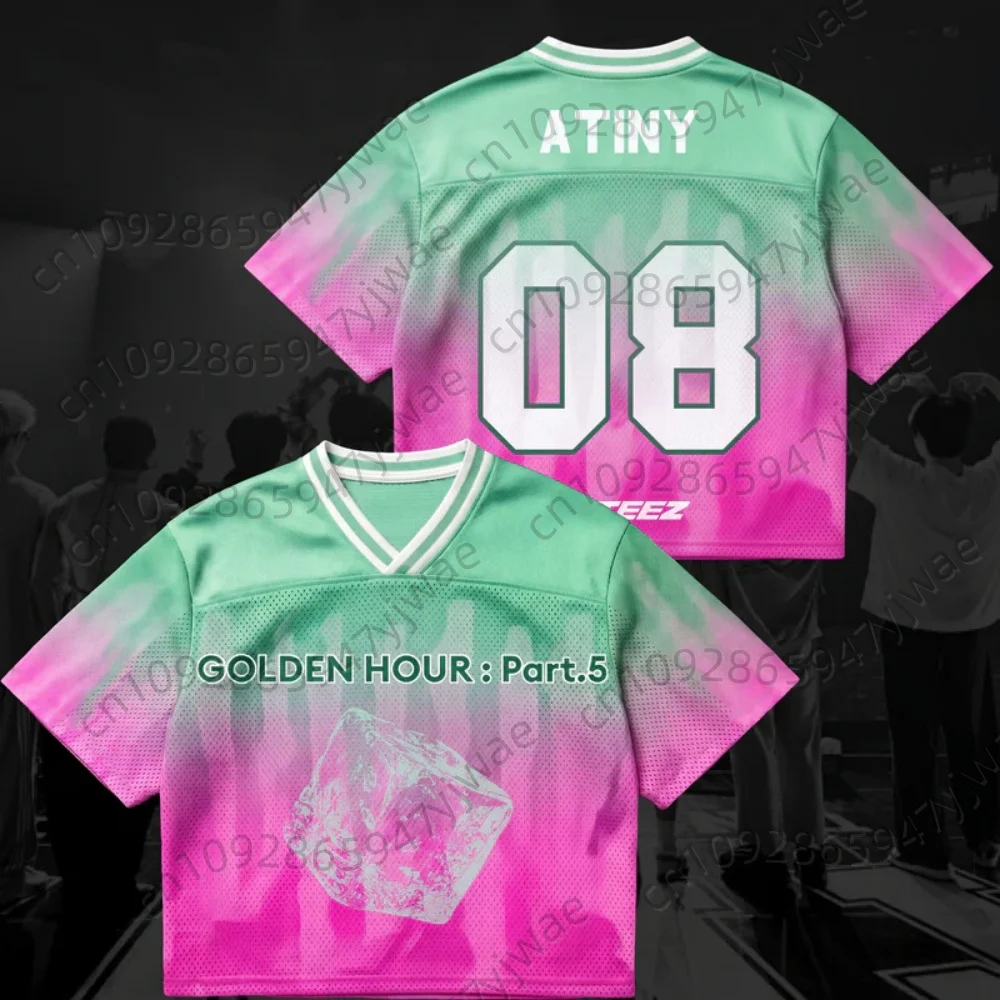 Summer ATEEZ Golden Hour Part 5 Comeback Water Melon Vibe Men's Women's Jersey Fan Gift T-shirt Tops