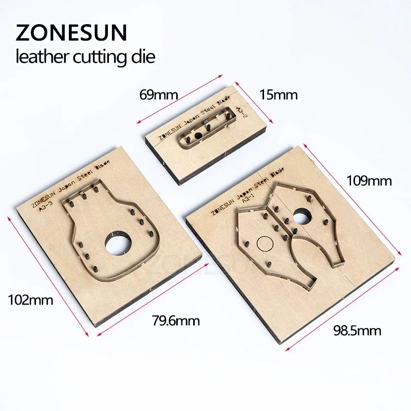 ZONESUN D110 Customized leather cutting die laser photo paper PVC/EVA sheet cutter mold DIY key ring knife die key cover