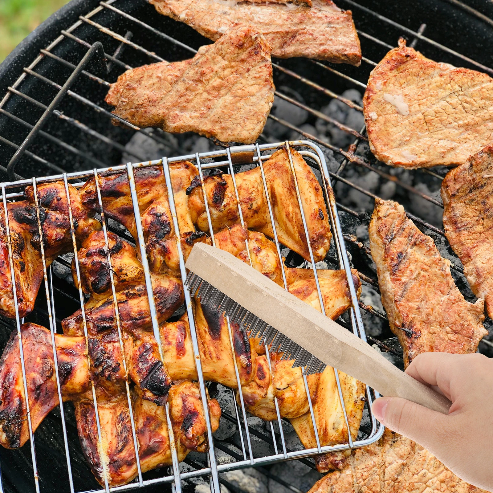 

Heavy Duty Steel Wire For Bbq Thick Scrub Cleaning Tool Fish Scale Multi-Functional Barbecue Accessory Oven Stove Scrubber