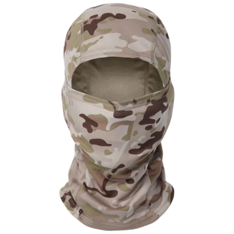 Máscara facial de sol a prueba de polvo para exteriores, máscara facial completa de camuflaje táctico, protección del cuello para ciclismo y bicicleta de caza