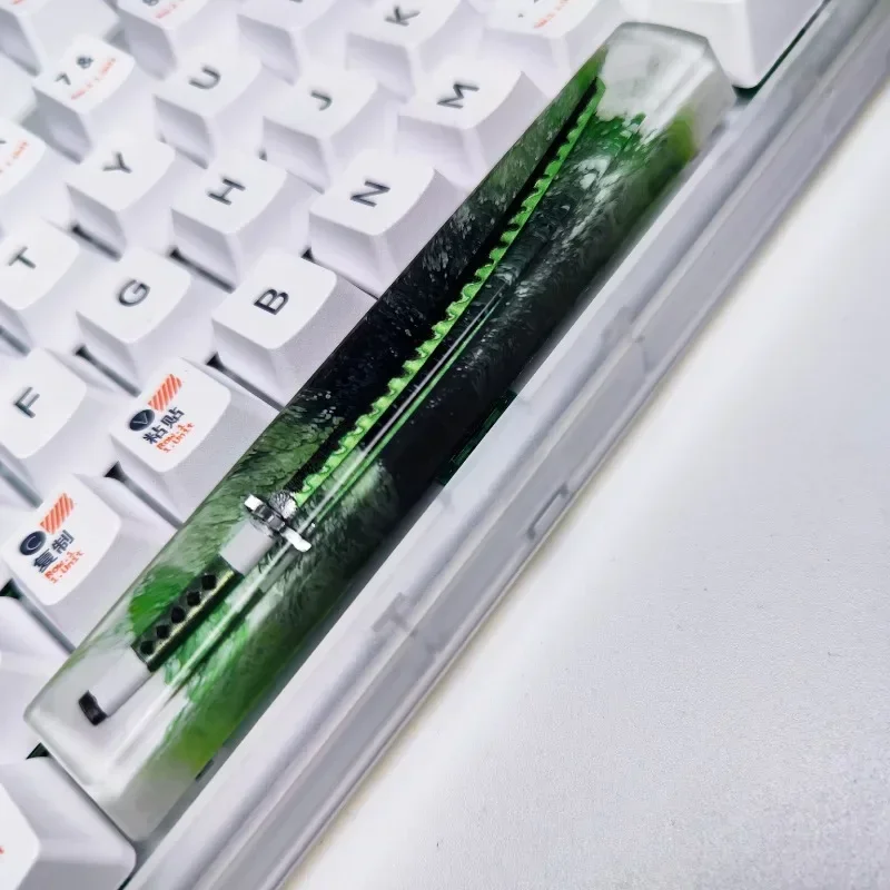 New Japan Style Anime Samurai Sword Artisan Resin Keycaps 6.25u Spacebar Custom MX Switch for Mechanical Backlit Keyboards