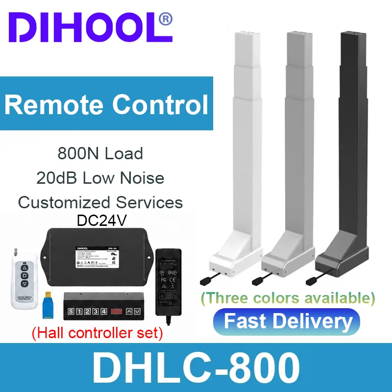 DC24V 800N Tv Lift Motorized Electric Lifting Column System 40MM/S Synchronous Table/Desk Legs Weight Lifting Equipment