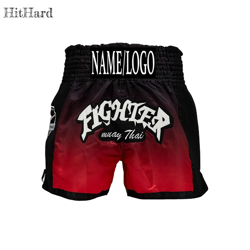 الملاكمة التايلاندية السراويل شعار مخصص التايلاندية الملاكمة السراويل الرجال النساء الاطفال شخصية اسم جيوجيتسو MMA القتال كيك بوكسينغ التدريب السراويل #5