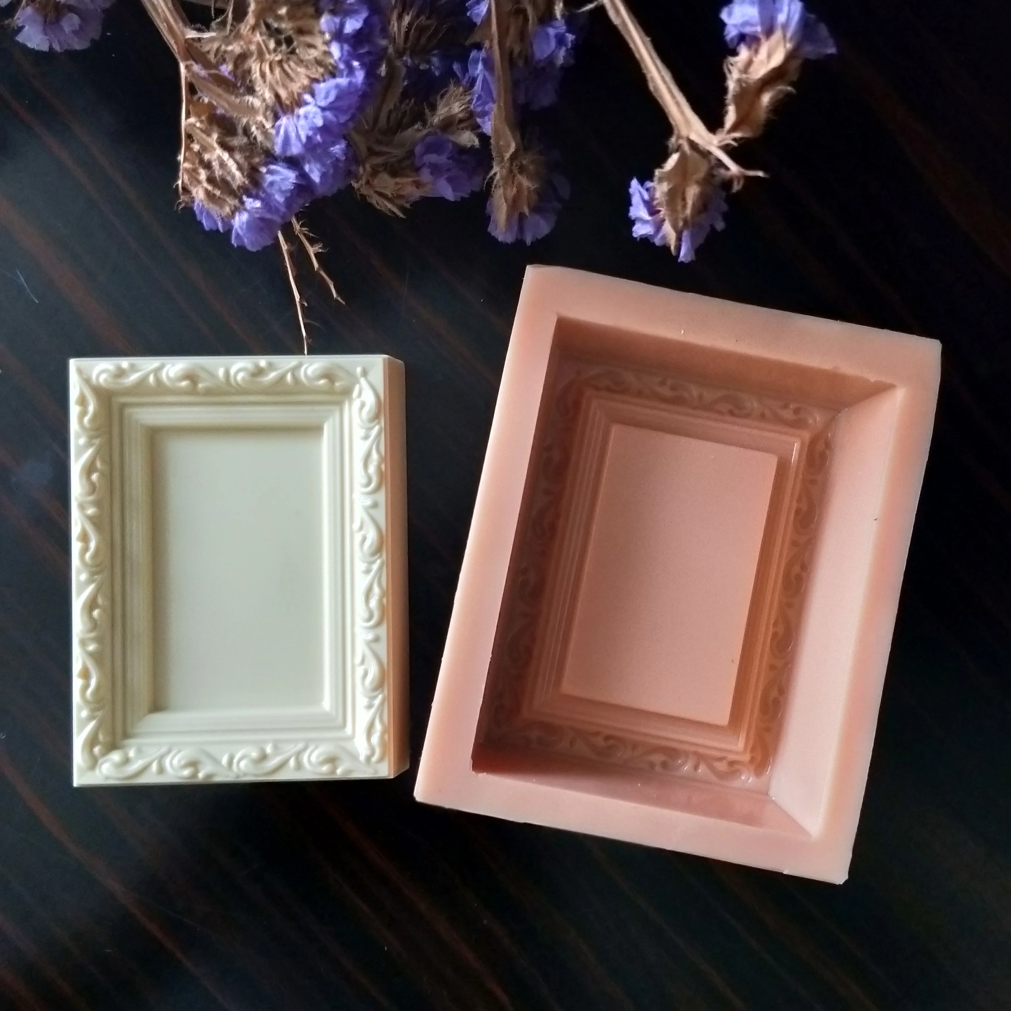 Fondant Mould Frame Soap Molds Mold Silicone Gypsum Chocolate Candle Candy Mold Picture Frame Clay Resin QT0192 PRZY Silicone