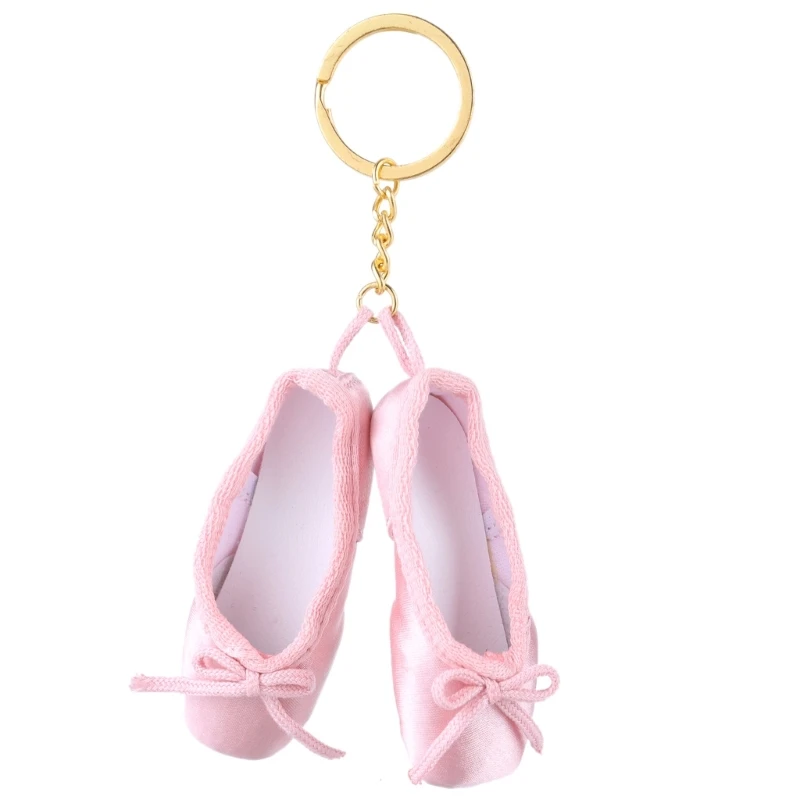 

Ballet Shoe Charm Pendant Keyring Fabric Shoes Keychain Stylish Key Chain Bag Accessory for Dance Lovers