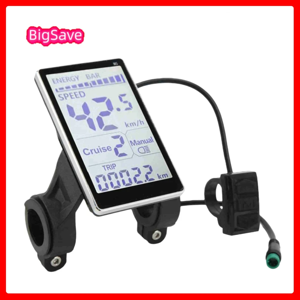 

Portable Electric Bike LCD Meter 5 Pin 24V 36V 48V 60V Universal E Scooter M5 LCD Panel Screen for 31.8 22.2mm Electric Bikes