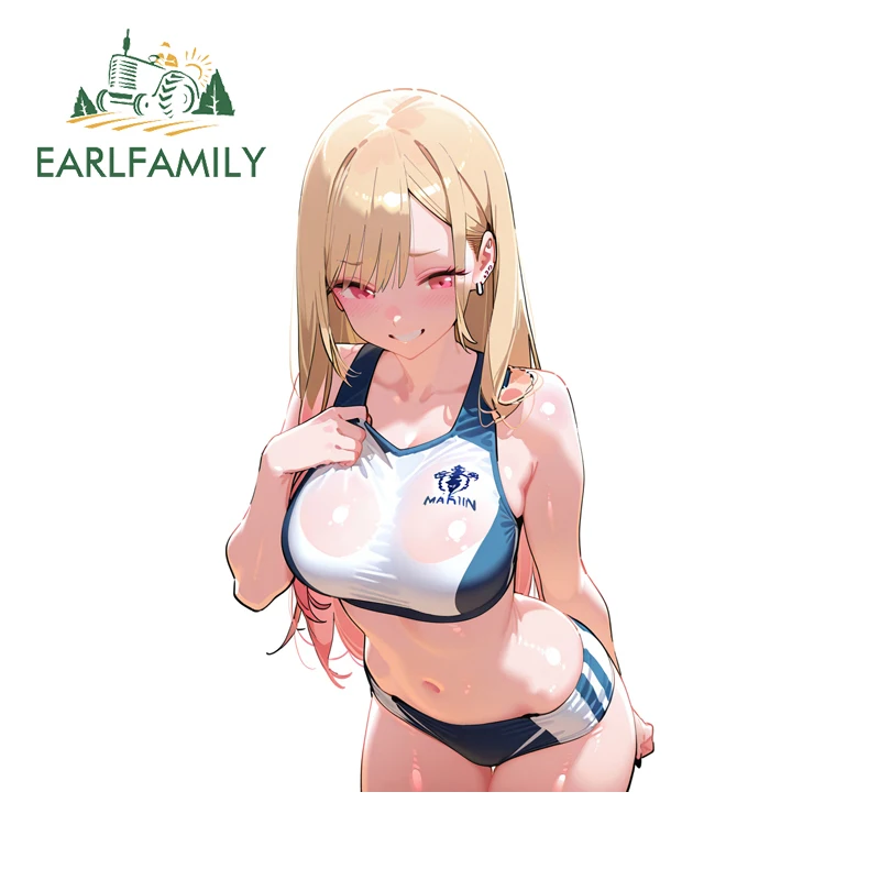 EARLFAMILY Sexy Sportswear Kitagawa Marin Car Stickers Creative Car Door Exterior Accessories Decals Perfect Vinyl Car Wrap PVC