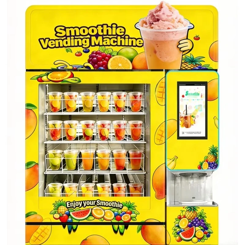 Smoothie vending machine with SDK touchscreen remote monitoring function - 24-hour frozen fruit blender