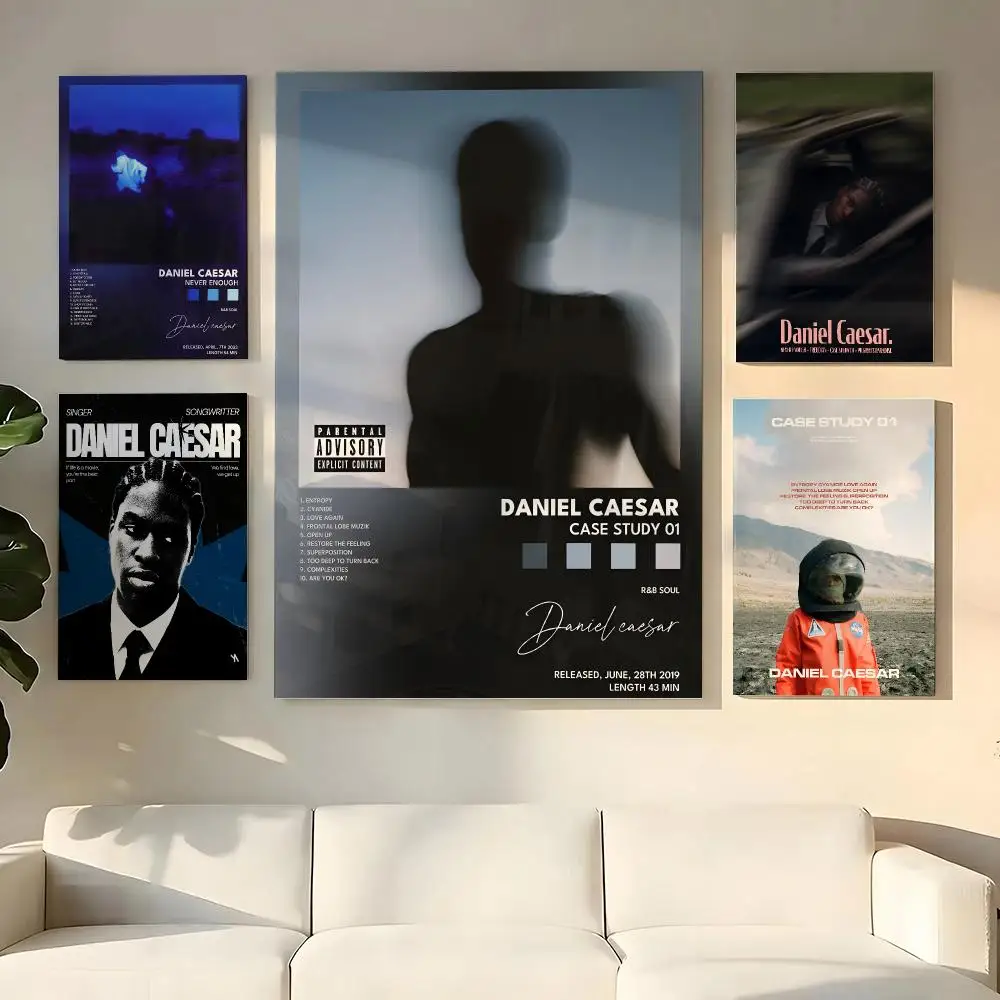 Singer D-Daniel Caesar Painting Calligraphy Wooden Framed Canvas Poster Wall Art HD Waterproof Print Home Decor