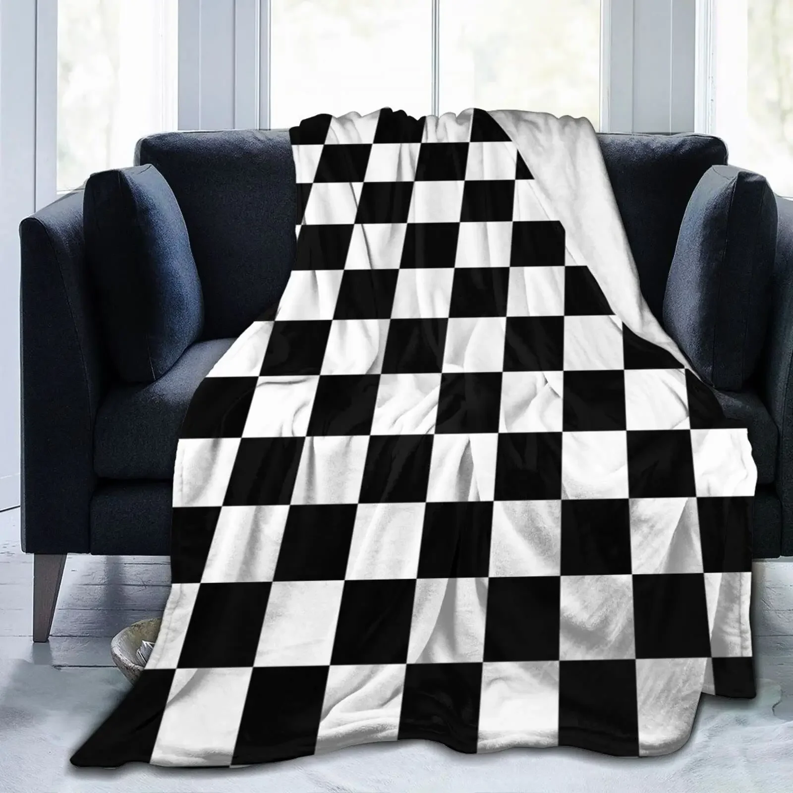 Checkerboard Flannel Throw Blanket Super Soft Plaid Lightweight for Bedroom Rooms Sofa Couch Suit for Teens and Adults Gifts