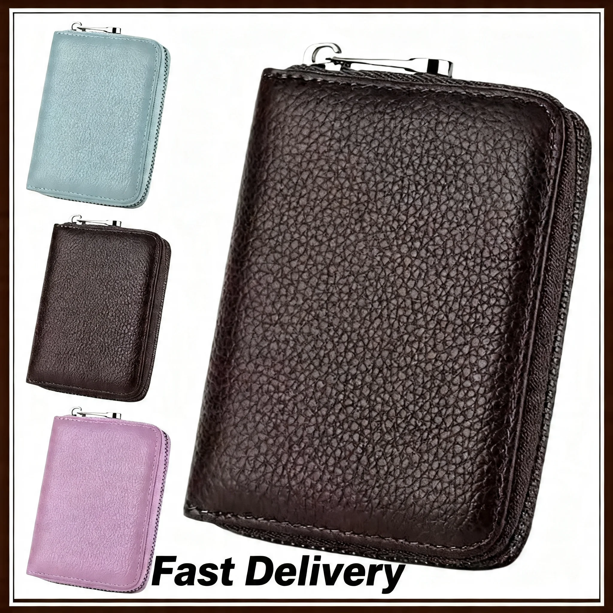 1pc mini couro 20 cartão carteira mini carteira de couro caso bolsa titular rfid bloqueio carteira masculina porte carte