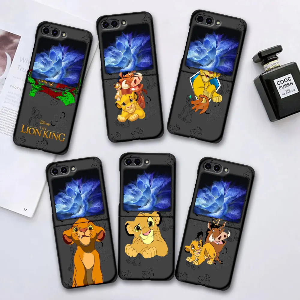 Disney Lion King Wild Boar Case for Samsung Galaxy Z Flip 6 5 Black Hard Cover Flip6 Flip5 Mobile Phone Shell Zflip6 Zflip5 Capa