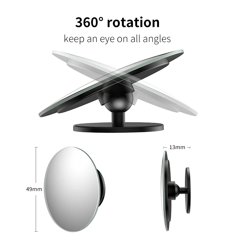 Baseus 2 pièces voiture 360 degrés HD Angle mort miroir convexe Auto rétroviseur grand Angle véhicule Parking sans monture miroirs