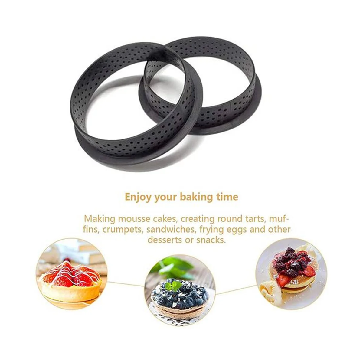 قالب الكعكة المستديرة للموس ، أداة الخبز الحلوى ، حلقة تزيين الكعكة ، أجزاء بلاستيكية مثقبة قابلة لإعادة الاستخدام ، 20 قطعة